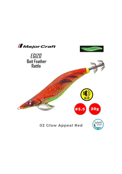 Major Craft Kalamar Zokası Ebfo-3.5 20gr 02 Glow Appeal Red