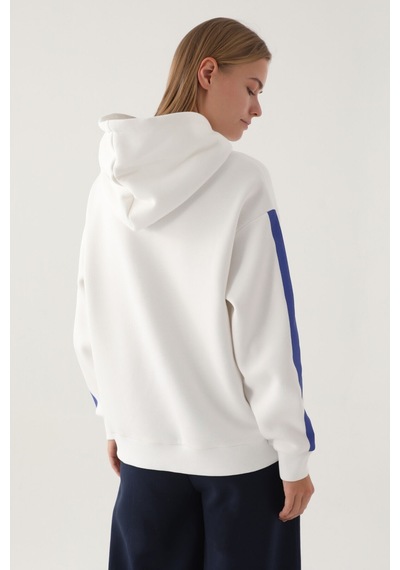 Yale Krem Baskılı Kapüşonlu Kadın Sweatshirt 5274-41167 Krem