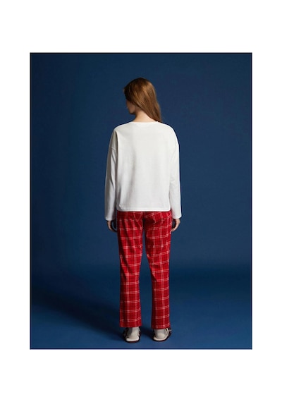 LC Waikiki Lcw Dream Kırmızı Bisiklet Yaka Baskılı Kadın Pijama Takımı Red Prınted