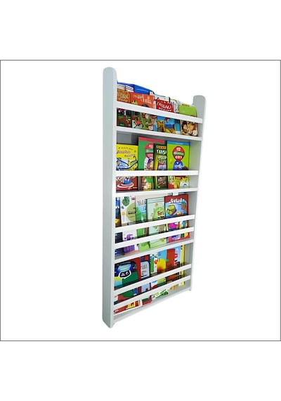 Carmen 4 Raflı Montessori Kitaplık - Kendin Yap Kitaplığı - Mdf 5 Beyaz