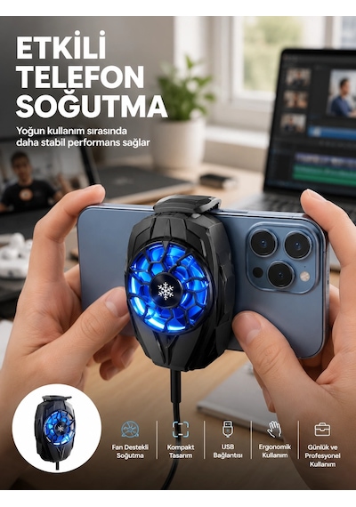 Bay Telefon Soğutucu Fan Güçlü Motor Radyatör Cep Telefon Soğutma Najmaddin 13734434