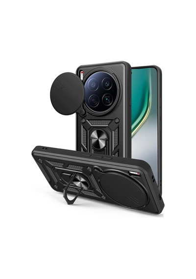 Tecno Camon 40 Premier 5g Kılıf Magnetik Standlı Sürgülü Kamera Korumalı Tpu Tank Kapak