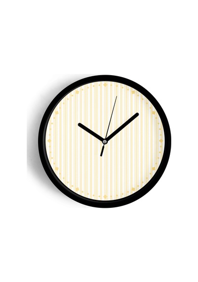 Renkli Çizgili Modern Tasarım Duvar Saati - 25cm - Önü Camlı Siyah Kasa - Sessiz Mekanizma-jh0471 Siyah