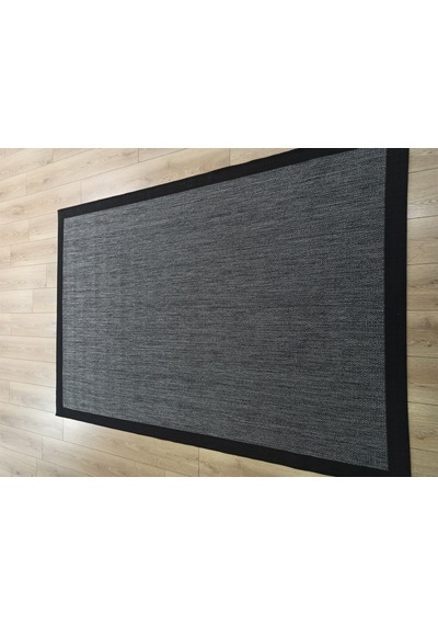 Çam Halı Sisal 9714 Gri / Siyah Bordürlü Jüt Sisal Kilim - 100x200
