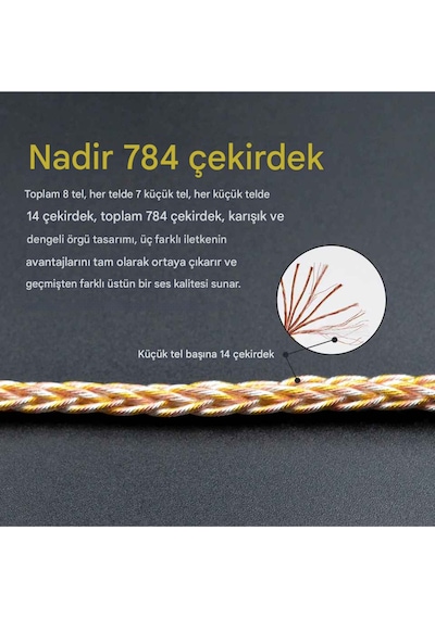 Kz 90-7 Altın-gümüş Ve Bakır Çekirdekli Yükseltme Kablo Mikrofonsuz