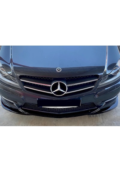 Mercedes W204 C180 Ön Lip Parlak Siyah Plastik Ön Ek Karlık 2011 2012 2013 2014 Makyajlı Kasa Karlık+bodykit+ek