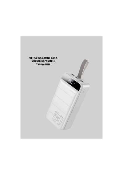 Çoklu Cihaz Uyumlu Led Ekranlı 50000 Mah Powerbank Çok Rnekli