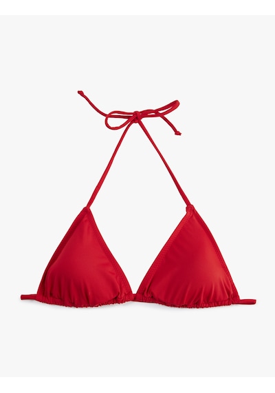 Koton Boyundan Bağlamalı Üçgen Bikini Üstü Kırmızı 6sak10012mm