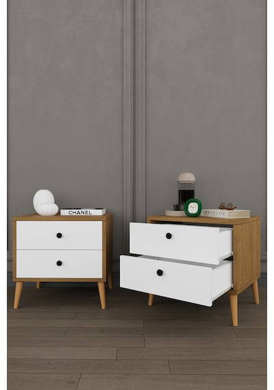 Yatak Odası Takımı 5 Parça %100 Mdf Gardırop Şifonyer Makyaj Masası Komodin Ytk03 Beyaz - Karına