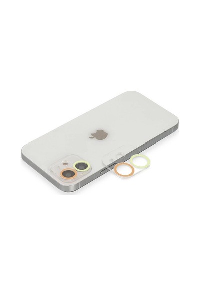 Apple Uyumlu,  iPhone 11 Renkli Kamera Lens Koruma Cam - Sarı-turuncu