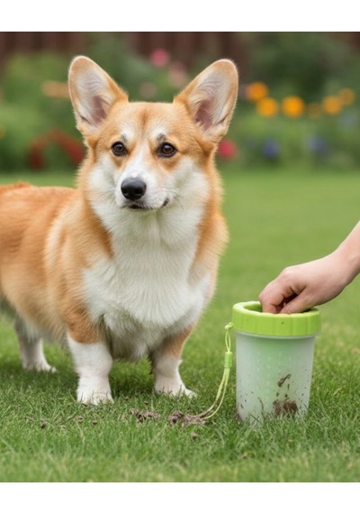 Mey İthalat Silikon Kıllı Köpek Pati Temizleme Kabı Orta Büyük Irklar İçin Taşınabilir