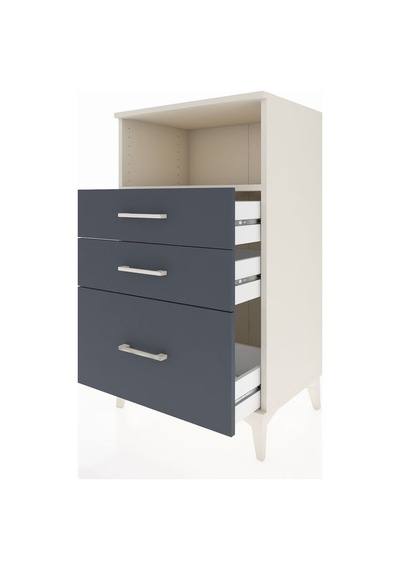 Hyperion Komodin Tek Raflı 3 Çekmeceli 60x44x106 Aytaşı-antrasit Aytaşı