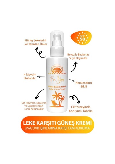 Güneş Kremi Leke Karşıtı, Spf50+ Faktörlü 100 Ml Güneş Kremi