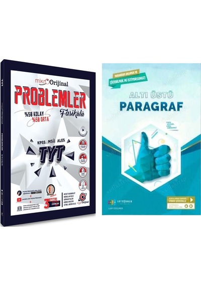 Orijinal Mikro Tyt Problemler Fasikülü Ve Antrenman Altı Üstü Paragraf Soru Bankası Seti 2 Kitap
