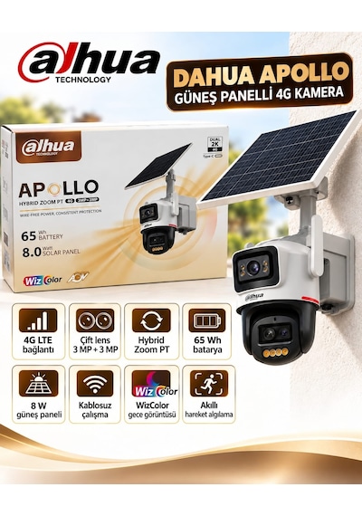 Dahua-ıpc-pts2649c-3e3z-4gb20 3+3mp Wizcolor Hybrid-zoom Pt 4g Solar İp Kamera