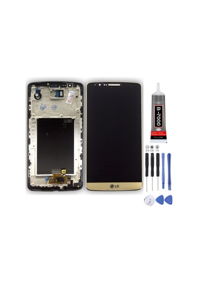 Lg D855 G3 Uyumlu Lcd Ekran Çıtalı Gold Altın + Montaj Kiti