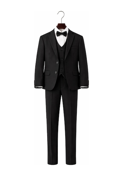 Ahengim Erkek Çocuk Slim Fit Premium Damatlık Smokin Takım Elbise Ak4000 Siyah