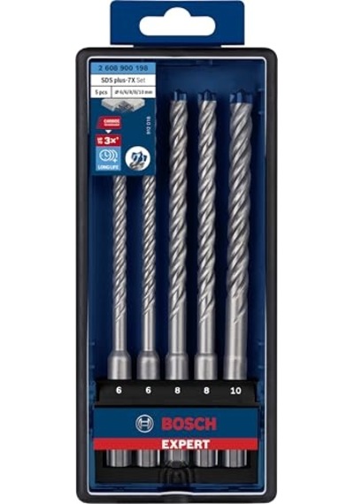 Ayrex Professional 5 Parça Expert Sds Plus-7x Kırıcı Delici Delme Uçları Yumuşak Taş, Sert Taş, Beton, Donatı