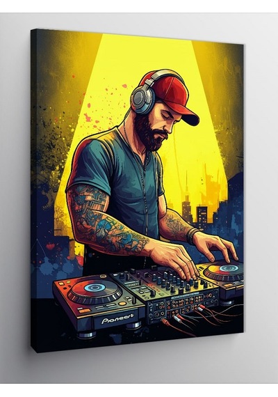 Kanvas Tablo Dj'nin Gece Hayatı 100cmx140cm