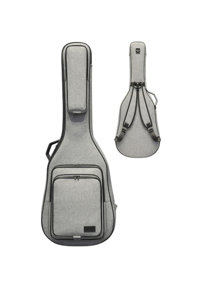 Keten Gri Akustik Gitar Çantası Su Geçirmez Pedli Sap Sabitleyici Cırtlı Gigbag