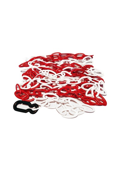 Plastik Zincir 6mm Kırmızı-beyaz 25 M-3397