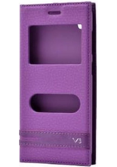 Zore Venüs V3 5570 İle Uyumlu Elite Serisi Pencereli Kapaklı Kılıf Mor