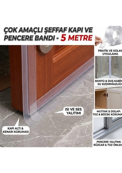 Cazibiz Kendinden Yapışkanlı Kapı Pencere Rüzgar Kesici Şerit-448714 Diğer