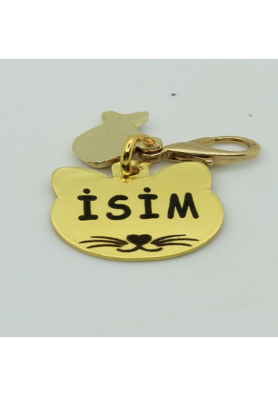 Caramelos Isimli Kedi Tasması Künyesi- Paslanmaz Metal- Çelik