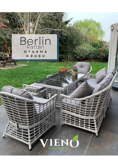 S Collection Dora Rattan Oturma Grubu Gri