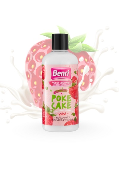 Benri Çilek Poke Cake Vücut Losyonu 500 ML