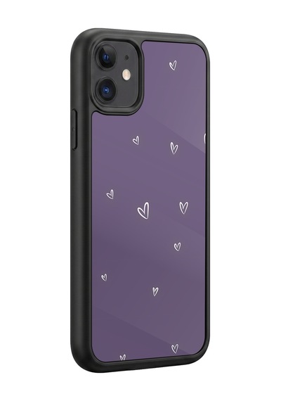 İphone 11 Uyumlu Mor Desenli Kamera Korumalı Darbelere Dayanıklı Kılıf 1038-mor-iphone11