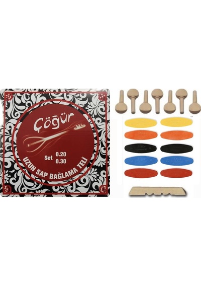 Çöğür 0.20 Uzun Sap Bağlama Tel Seti.Burgu Seti.Tezene Set.Eşik