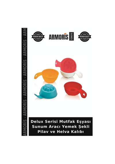 Delux Serisi Mutfak Eşyası Sunum Aracı Yemek Şekli Pilav Ve Helva Kalıbı Çok Renkli