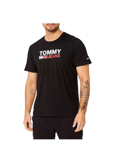 Tommy Hilfiger Tommy Hılfıger Erkek T-shırt Dm0dm15379-bds Siyah