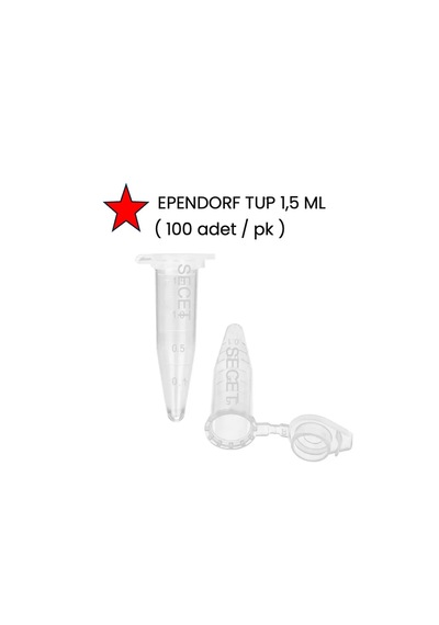 Ependorf Tüp 1,5 Ml, Non Steril 100 Adet / Pk
