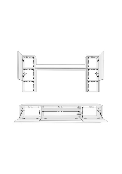 Decoraktiv Trio 5das Mdf Tv Ünitesi Tv Sehpası Ceviz - Antrasit