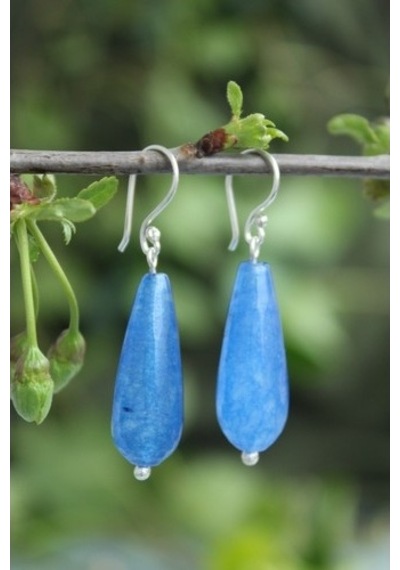 Stoneage Gümüş Küpe Jade Doğal Taş Çok Renkli
