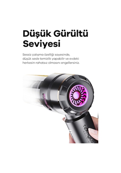 Mini Araç Süpürgesi El Tipi Portatif 17.000 Pa Extra Vakum Güçlü Ve Üflemeli 3 Kademeli