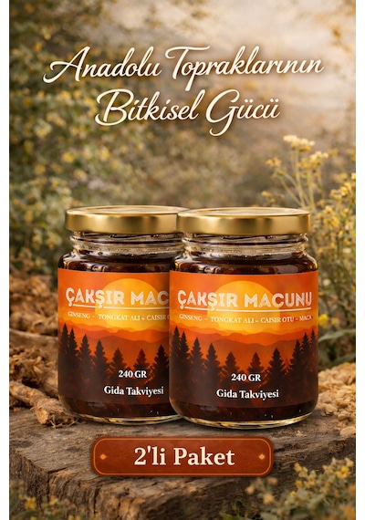Çakşır Macunu, Panax, Çakşır Otu Bal Bitkisel Karışım Güç Kuvvet Macun 240gr 2'li Paket