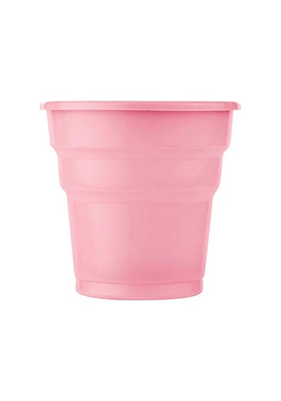 Roll-up Plastik Renkli Bardak Pembe 25 Adetli