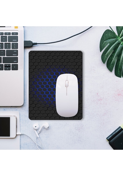 Sonictouch Mavi Siyah Petek Desenli Kaydırmaz Gaming Oyuncu Masaüstü Dikişsiz Mouse Pad/ped Altlık