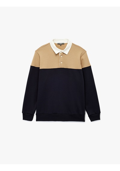 Koton Uzun Kollu Şardonlu Renk Bloklu Polo Yaka Sweatshirt Lacivert 6wam70068mk Lacivert Koton Uzun Kollu Şardonlu Renk Bloklu Polo Yaka Sweatshirt Lacivert 6wam70068mk Lacivert