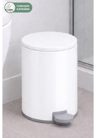 Cigo 3 Lt Banyo Mutfak Ofis Çelik Çöp Kovası - Beyaz