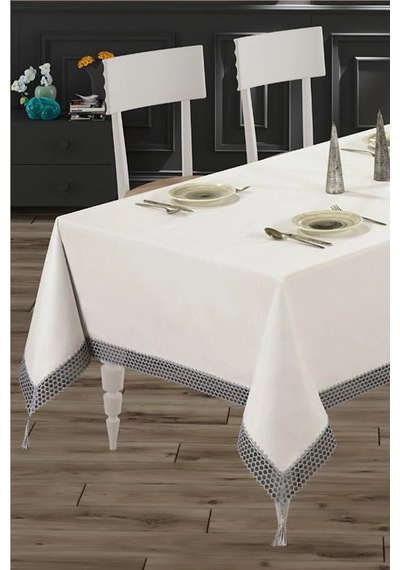 Fileli Masa Örtüsü 160 X 220 Gri