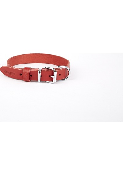 Doggie Deri El Yapımı Köpek Boyun Tasması 2x30-35 Cm Kırmızı Diğer