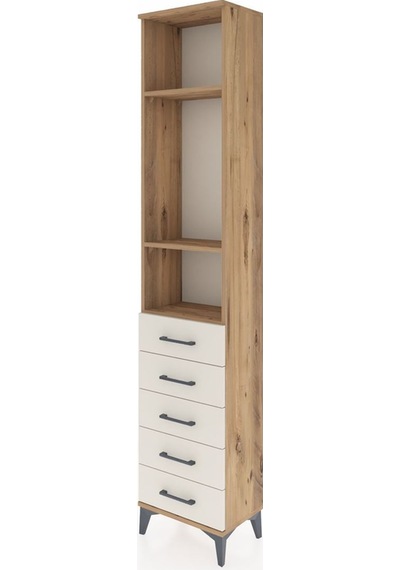 Arges Dolap 3 Raflı 5 Çekmeceli 44x30x221 Çam-aytaşı Atlas Çam