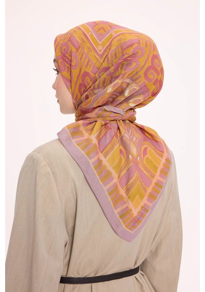 Silk Home Dört Mevsim Antik Motif Viskon Velora Eşarp 6420 Pastel Lila
