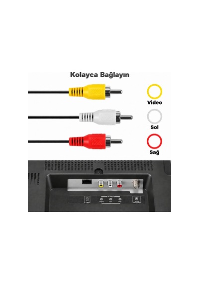 Ps1 Ps2 Ps3 Tv Kablosu Rca Av Audio Video Playstation Ses Görüntü Bağlantı Kablosu