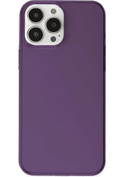 Newface Apple İphone 14 Pro Kılıf Pc Sert Şeffaf Kapak - Mor