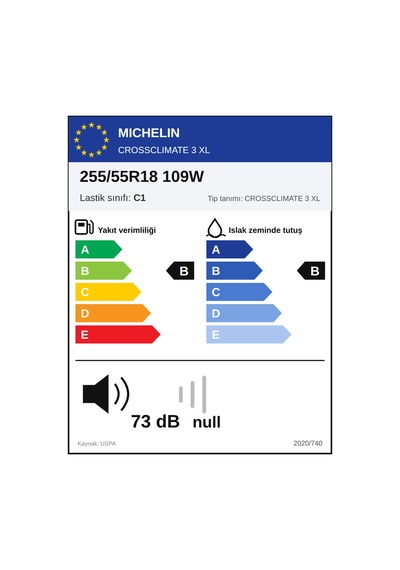 Michelin  255/55 R18 109W XL Crossclimate 3 Dört Mevsim Lastiği 2026